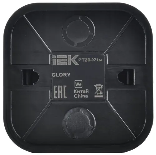 Розетка телефонная ОП GLORY РТ20-ХЧм RJ11 черн. матов. IEK ETH10-K02M фото 4