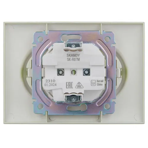 Розетка 2-м SKANDY 16А с заземл. защ. шторки в сборе SK-R07G мятный IEK SK-R24-16-K06-F фото 5