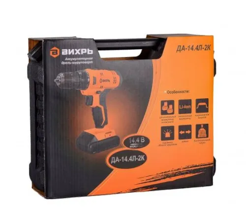 Дрель-шуруповерт аккумуляторная ДА-14.4Л-2К Вихрь 72/14/8 фото 2