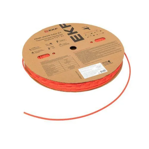 Трубка термоусадочная ТУТ нг 4/2 красн. (уп.200м) EKF tut-4-r фото 2