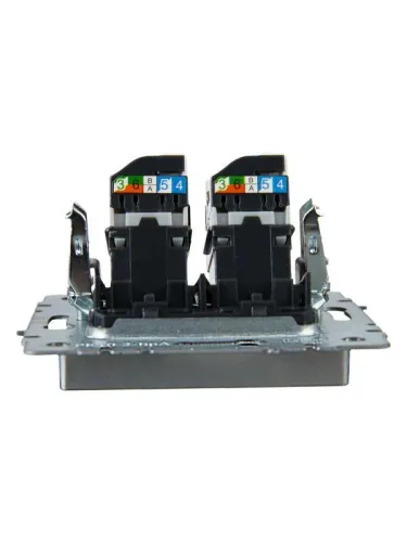 Розетка компьютерная двойн. СП RJ45 кат.5E BRITE РК10-2-БрА механизм алюм. IEK BR-K20-1-K47 фото 4