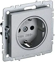 Розетка BRITE РС11-1-0-БрА 16А с заземл. без защ. шторки механизм алюм. IEK BR-R11-16-K47