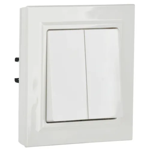 Выключатель 2-кл. СП BRITE ВСР10-2-0-БрБ 10А в сборе бел. IEK BR-V20-0-10-K01-F фото 5