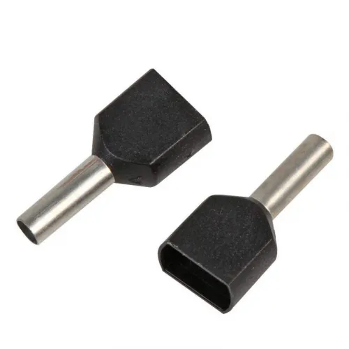 Наконечник-гильза двойная с изолир.фланцем 1.5кв.мм (НШВИ2) черн. DKC IFD2-1.5-8BK