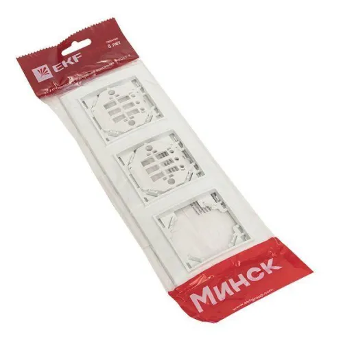 Рамка 3-м Минск горизонтальная бел. Basic EKF ERM-G-303-10 фото 2