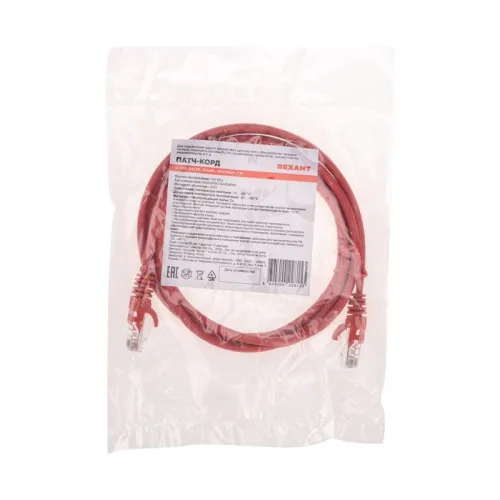 Патч-корд U/UTP CAT 5e RJ45-RJ45 26AWG LSZH красн. 2м Rexant 02-0103-2 фото 4