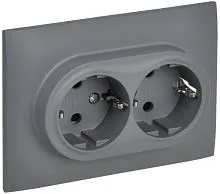 Розетка 2-м SKANDY 16А с заземл. защ. шторки в сборе SK-R07Gr сер. IEK SK-R24-16-K03-F