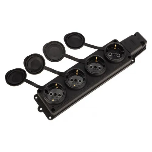 Колодка удлинителя 4-м 16А IP44 230В 2P+PE влагозащ. каучук PROCONNECT 111-114-4 фото 3