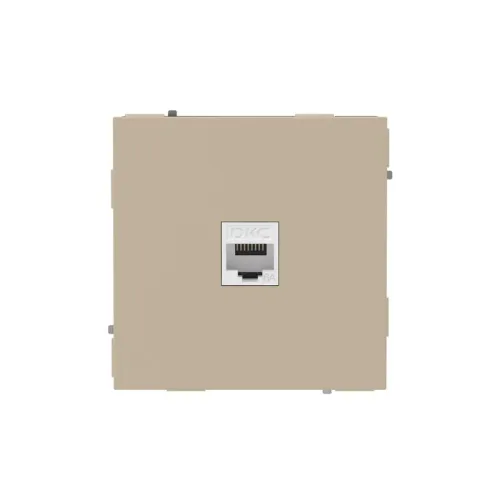 Розетка компьютерная 1-м KANT RJ45 кат.6A без шторки ванильн. марципан DKC 7015673
