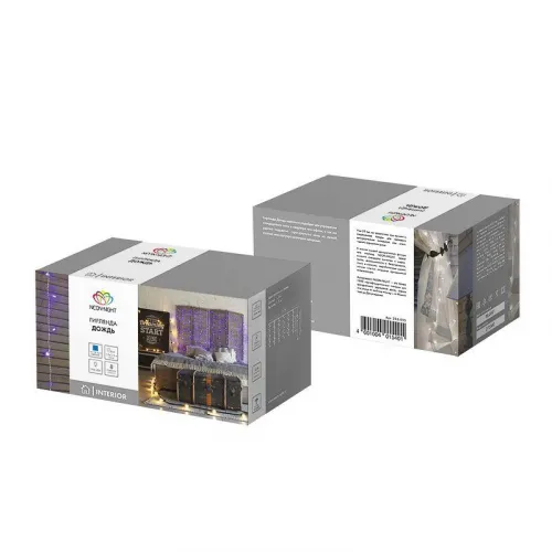 Гирлянда светодиодная "Светодиодный Дождь" 1.5х1.5м 144LED син. 12Вт 230В IP20 с контроллером провод прозр. Neon-Night 235-033 фото 10