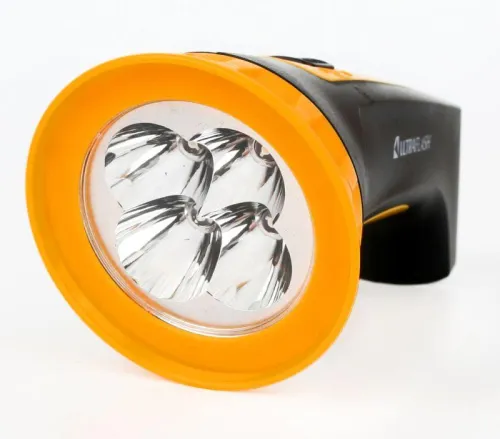 Фонарь аккумуляторный LED3804M 4LED аккум. SLA 220В пластик. черн./желт. (кор.) Ultraflash 12867 фото 4