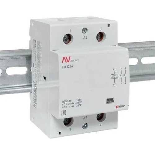 Контактор модульный КМ 125А 2NО 230В AC (3 мод.) AVERES EKF km-av-3-125-20-230V фото 5