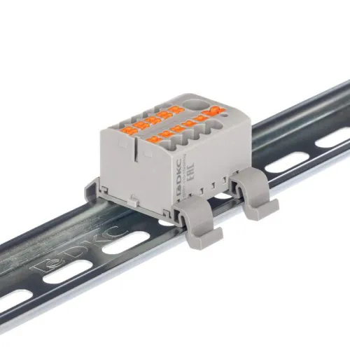 Блок распределительный зажим push-in 1 ввод 6кв.мм 10 точек подключения 2.5кв.мм сер. DKC DTP1-110-104SPUG фото 2