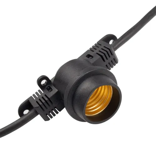 Гирлянда уличная "Белт-лайт" PBL-S40/L24+1.5 Black E27 IP65 24м 40ламп 1.5м шнур соедин. в линию max750Вт (лампы не в компл.; возможно использов. с фитолампами в теплице) Pro JazzWay 5058255 фото 6