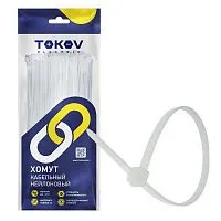 Хомут кабельный нейлоновый бел. 3.6х250 (уп.100шт) TOKOV ELECTRIC TKE-HNS-3.6-250-W/100