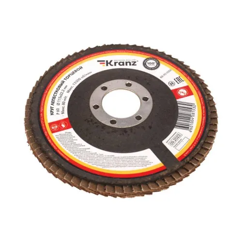Круг лепестковый торцевой P60 115х22.2мм Kranz KR-90-0006 фото 3