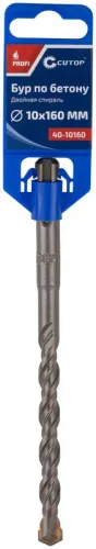 Бур по бетону Profi двойн. резьба SDS-Plus 10х160мм Cutop 40-10160 фото 2