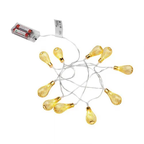 Гирлянда светодиодная "Восточные фонарики" 1.5м 10LED желт. 4Вт IP20 провод ПВХ прозр. элементы питания 2хAA (не в компл.) Neon-Night 303-071 фото 3