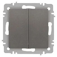 Переключатель Accent 6-107-09 двойн. 10А-250В IP20 СУ AL/CU титан Intro Б0063572
