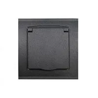 Розетка 1-м СП Бриллиант 16А IP20 с заземл. с крышкой в сборе графит Universal 7947649-Gr