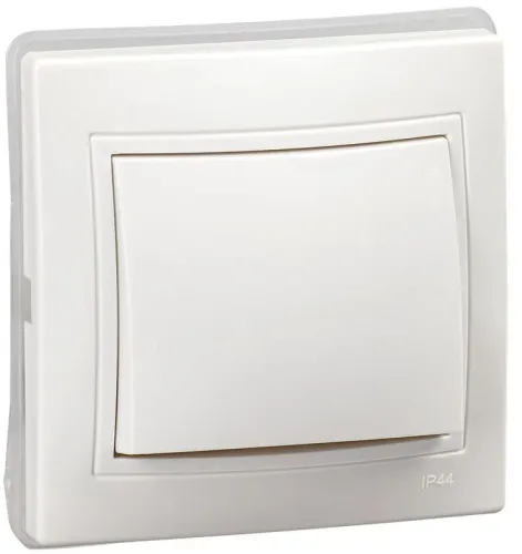 Выключатель 1-кл. СП Кварта ВС10-1-0-КБ-44 10А IP44 бел. GENERICA KV-V10-10-44-K01