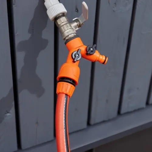 Разветвитель 2-х канальный на кран 3/4-1/2дюйма ЧЕТЫРЕ СЕЗОНА 62-0223 фото 4