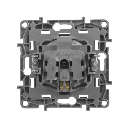 Розетка 1-м СП Etika 16А IP20 250В 2P+E с заземл. немецк. стандарт винтов. клеммы механизм антрацит IEK 672621 фото 3