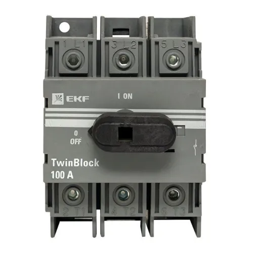Рубильник 3п 100А с рукояткой управления для прямой установки TwinBlock PROxima EKF tb-100-3p-f фото 3