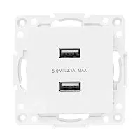 Розетка USB 2-м Стокгольм 2.1А механизм бел. PROxima EKF EYR16-028-10-2USB