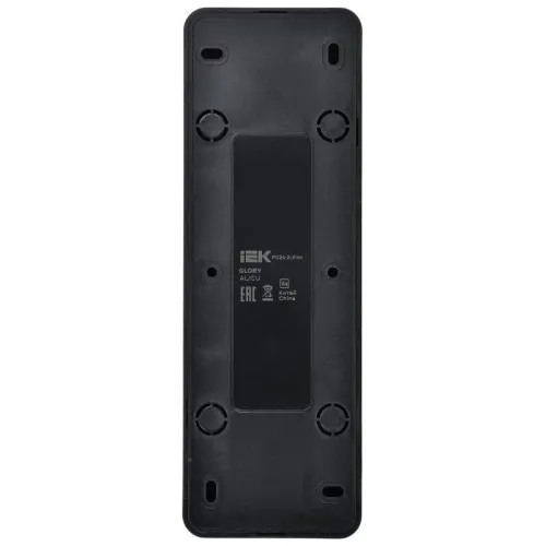 Розетка 4-м ОП GLORY РС24-2-ХЧм 10А без заземл. без защ. шторок черн. матов. IEK ERH40-K02M-10 фото 5