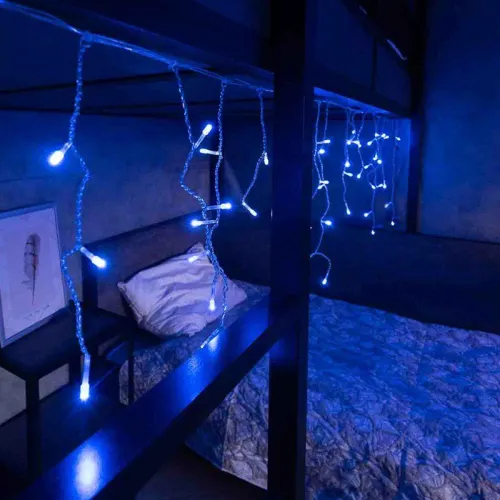 Гирлянда светодиодная "Айсикл" (бахрома) 1.8х0.5м 48LED син. 3Вт 230В IP20 провод прозр. Neon-Night 255-013 фото 6