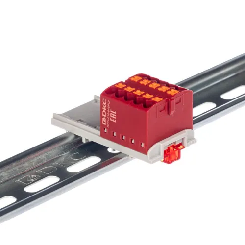 Блок распределительный зажим push-in 10 точек подключения 2.5кв.мм красн. DKC DTP1-010-04SPUR фото 2