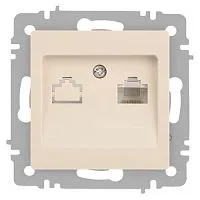 Розетка компьютерная 1-м СП Accent 6-303-02 RJ45 IP20 сл. кость Intro Б0063627
