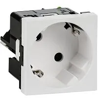 Розетка 2мод. 16А 250В 45град. с заземл. без защ. шторок безвинт. зажимы бел. ИЭК Leg 4521058