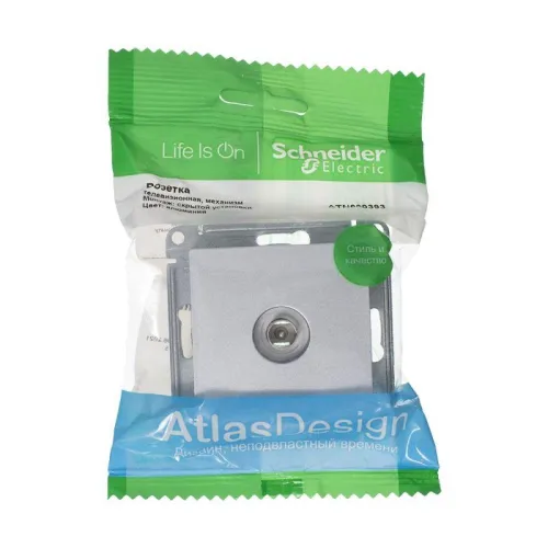 Розетка телевизионная TV AtlasDesign коннектор механизм алюм. SE ATN000393 фото 7