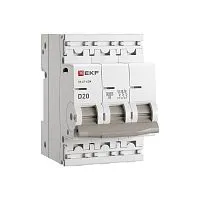 Выключатель автоматический модульный 3п D 20А 6кА ВА 47-63N PROxima EKF M636320D