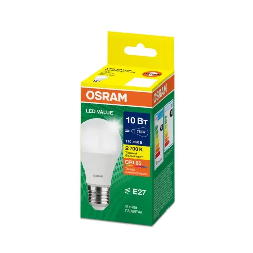 Лампа светодиодная LED G4 Value LVCLA75 10W/927 CRI95 10Вт 2700К 1000лм грушевидная матов. E27 170-250В OSRAM 4058075578821 фото 6