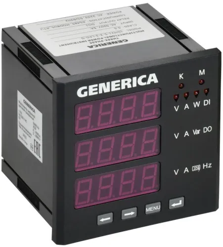 Мультиметр цифровой щитовой 3ф DO RS-485 96х96 LED GENERICA IDM21-5-3-3-LED-G