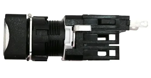 Кнопка нажимная возвратная квадратная (1НО) бел. EMAS D100KDB фото 2