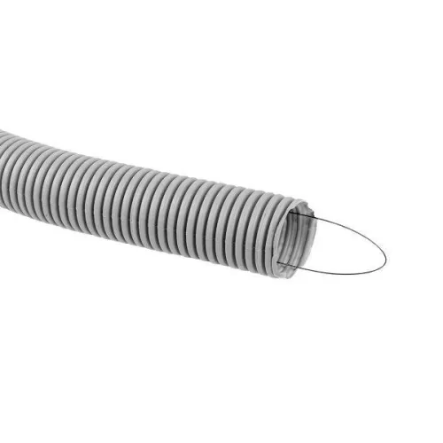 Труба гофрированная ПВХ d40мм с протяжкой сер. (уп.15м) Plast PROxima EKF tg-z-40 фото 3