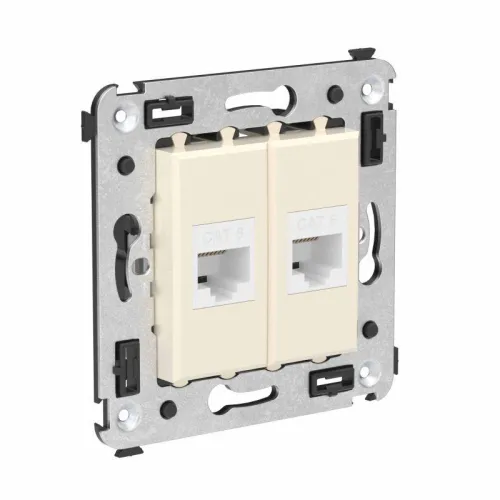 Розетка компьютерная 2-м СП Avanti "Ванильная дымка" RJ45 кат.6 без шторок механизм DKC 4405694 фото 5