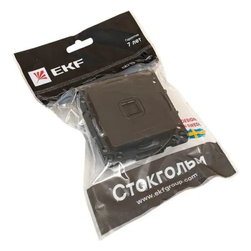 Розетка телефонная 1-м Стокгольм механизм черн. PROxima EKF EZT01-034-10 фото 3