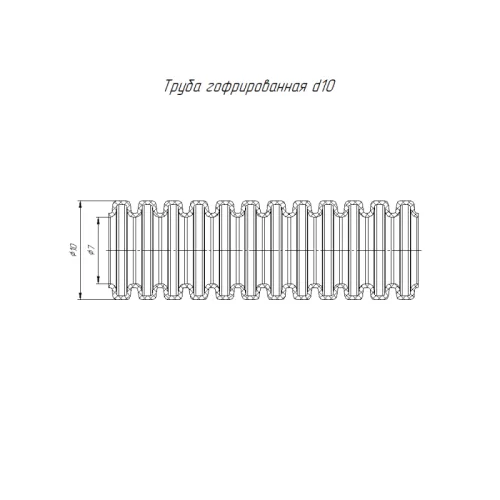 Труба гофрированная ПА d10мм НГ стойкая к УФ черн. (уп.50м) Промрукав PR02.0322 фото 3