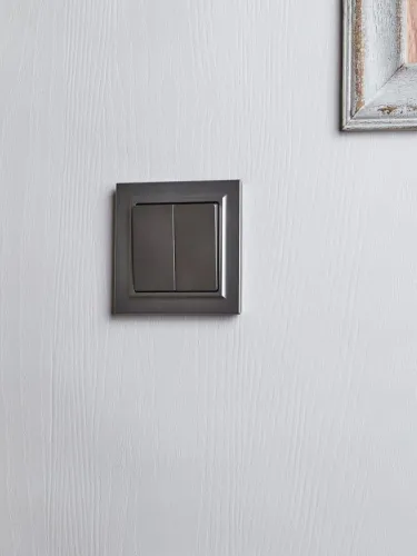 Выключатель 2-кл. СП BRITE ВСР10-2-0-БрС 10А в сборе сталь IEK BR-V20-0-10-K46-F фото 6