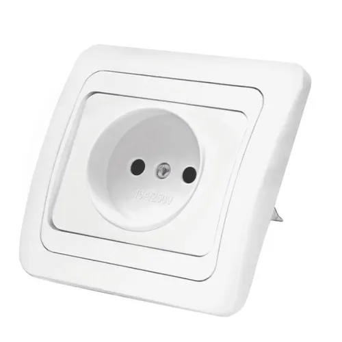 Розетка 1-м СП Валери 16А IP20 без заземл. бел. UNIVersal В0022 фото 3