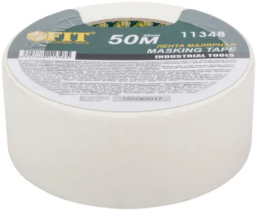 Лента малярная креппированная клейкая 48ммх50м FIT 11348 фото 3