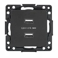 Розетка USB 2-м Стокгольм 2.1А механизм черн. PROxima EKF EZR16-028-10-2USB