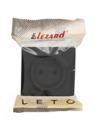 Розетка 1-м ОП LETO без заземл. ПБТ черн. бархат LEZARD 752-4200-121B фото 4