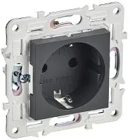 Розетка SKANDY 16А с заземл. защ. шторки SK-R04T титан IEK SK-R14-16-K48