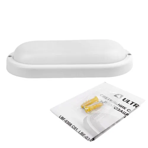 Светильник светодиодный ЖКХ 8Вт 6500К IP65 220В влагозащ. овал LBF-0901 C01 Ultraflash 15348 фото 4